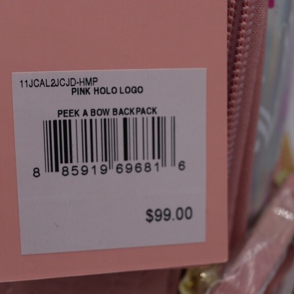 Juicy Couture Pink Holo Peek a Bow Mini Back Pack NWT - Picture 9 of 9